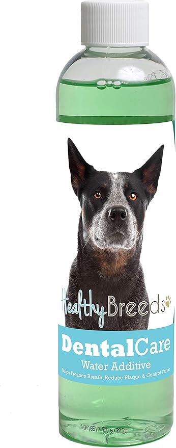 Healthy Breeds Dog Dental Care Water Additive for Australian Cattle Dog - Helps Freshen Breath, Reduce Plaque & Control Tartar - Mint Flavor - 8 oz