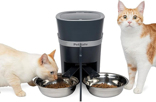 PetSafe Smart Feed Automatic Pet Feeder with 2-Pet Meal Splitter for Cats and Dogs - WiFi App Connected - Programmable Food Dispenser for Multiple Pets - Customize Mealtime - Compatible with Alexa
