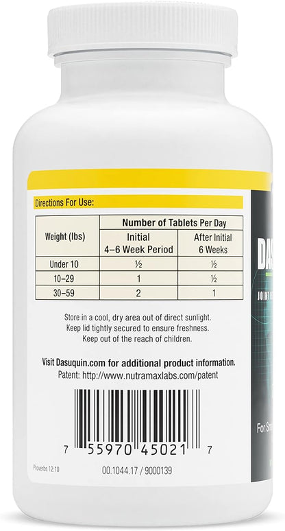 Nutramax Dasuquin with MSM Joint Health Supplement for Small to Medium Dogs - With Glucosamine, MSM, Chondroitin, ASU, Boswellia Serrata Extract, and Green Tea Extract, 84 Chewable Tablets(Pack of 1)