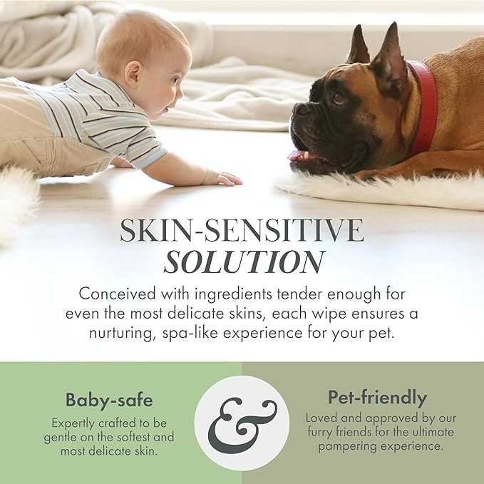 Premium Dog Wipes Cleaning Wipes for Dogs Cat Wipes Pet Wipes Biodegradable Non-Scented Non Alcohol Wipes w/Aloe Vera Plant Puppy Wipes Dog Paw Wipes Dog Face Wipes Great for Puppy Pads