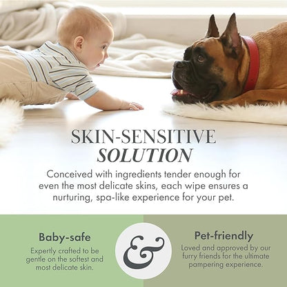 Premium Dog Wipes Cleaning Wipes for Dogs Cat Wipes Pet Wipes Biodegradable Non-Scented Non Alcohol Wipes w/Aloe Vera Plant Puppy Wipes Dog Paw Wipes Dog Face Wipes Great for Puppy Pads