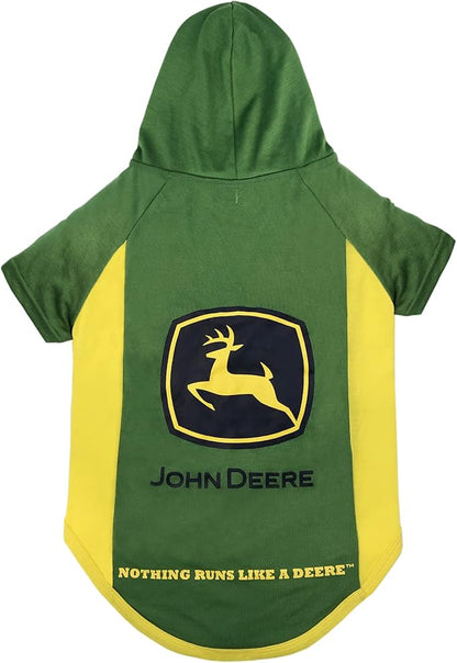 Pets First John Deere Dog Hoodie T-Shirt, Large. Warm Pet Clothing with Hood for Pets, Dogs, Cats, Puppies, Kittens. Soft, Comfortable, Stretchable, Durable Pet Hoody CAT Tee Shirt & Jacket,Green