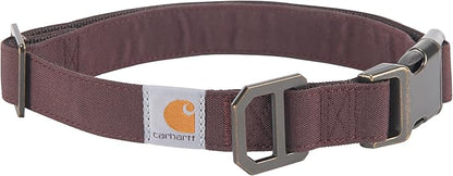 Carhartt Nylon Duck Dog Collar, Fully Adjustable Durable 2-Ply Cordura Nylon Canvas Collars for Dogs, Deep Wine, Large