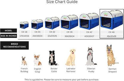 Go Pet Club 48" Rounded Top Soft Collapsible Dog Crate, Portable Pet Carrier, Thick Padded Pet Travel Crate for Indoor & Outdoor, Soft Sided Pet Foldable Kennel Cage with Durable Mesh Windows, Blue