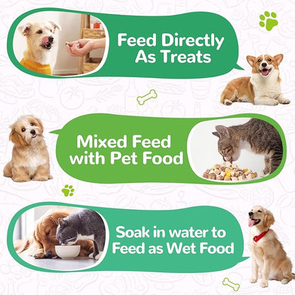 Freeze Dried Chicken Heart Pet Treats, High Protein Freeze-Dried Pet Food for Dogs, Cats, Fresh Ingredient, 3.2oz, Rawhide Free, Gluten&Grain Free