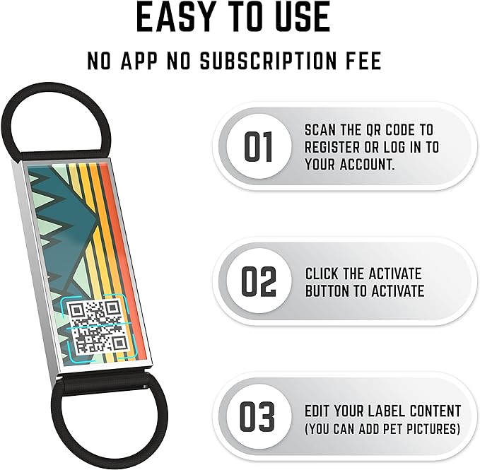 QR Code Dog Tag,Silent Dog Tags Personalized for Pets, Slide On Dog Tag,Custom Dog Name ID Tags Personalized Noiseless Dog and Cat Tags-Free Online&Scan QR Receive Instant Location Alert Email