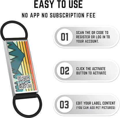 QR Code Dog Tag,Silent Dog Tags Personalized for Pets, Slide On Dog Tag,Custom Dog Name ID Tags Personalized Noiseless Dog and Cat Tags-Free Online&Scan QR Receive Instant Location Alert Email