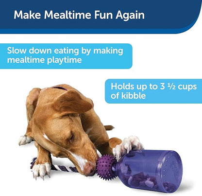 PetSafe Busy Buddy Tug-A-Jug - Treat-Dispensing Dog Toy - Slow Down Eating - 2 Cup Capacity - Lower Separation Anxiety - Cleans Teeth - Easy to Wash - Multi-Sensory Stimulation - Purple, M/L