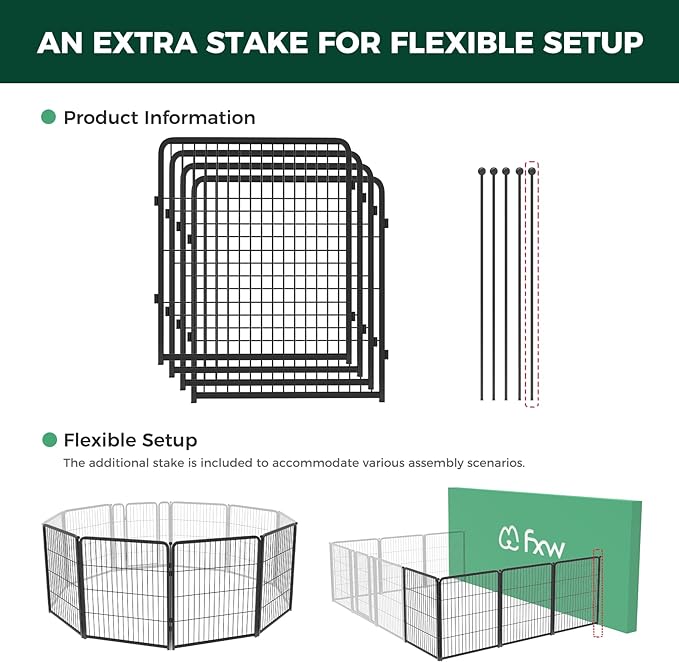 FXW Homeplus Dog Playpen Designed for Indoor Use, 32" Height for Medium Dogs, Black│Patented