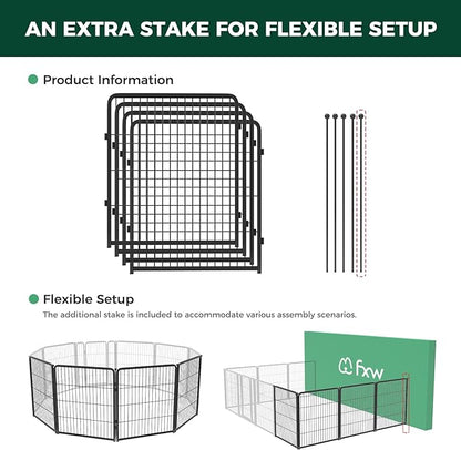FXW Homeplus Dog Playpen Designed for Indoor Use, 32" Height for Medium Dogs, Black│Patented