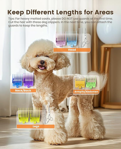 oneisall Dog Grooming Clippers for Thick Heavy Coats,2 Speed Cordless Hair Trimmers with Metal Blade Grooming Kit for Pets Dogs Cats Animals