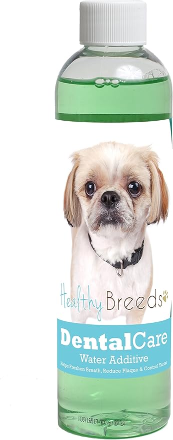 Healthy Breeds Dog Dental Care Water Additive for Peekapoo - Helps Freshen Breath, Reduce Plaque & Control Tartar - Mint Flavor - 8 oz