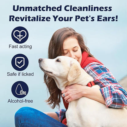 Pet Ear Finger Wipes 70 Count, Gentle and Effective Ear Cleaning Wipes for Dogs and Cats, Removes Wax, Dirt, and Odor, Prevents Ear Infections, Natural Ingredients, Safe and Easy to Use