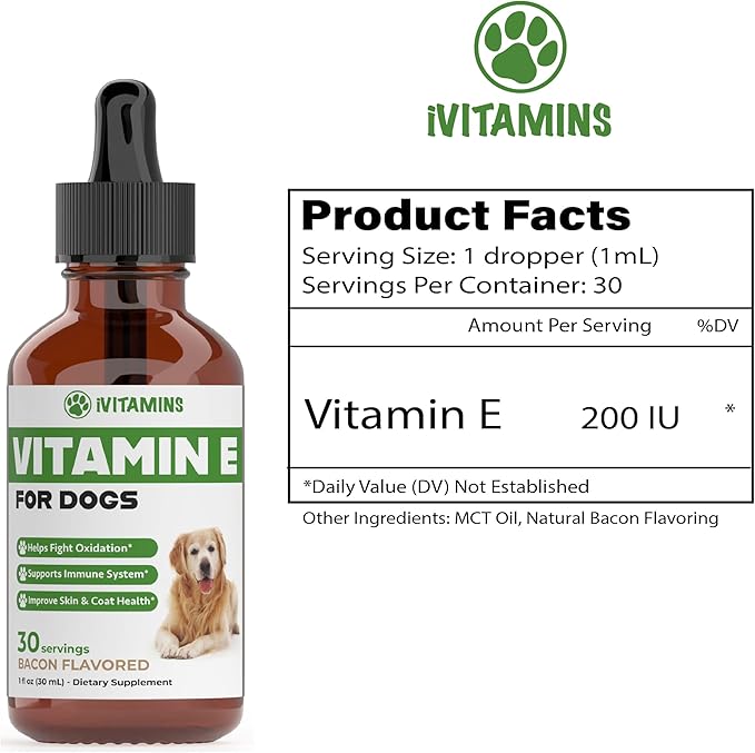 Vitamin E for Dogs | Vitamin E Dog | Vitamin E for Dog | Dog Vitamins E | Vitamin E Canine | Vitamin E Supplement for Dogs | Vitamin E Oil Dog | Dog Vitamins | Dog Immune Support | 1 fl oz