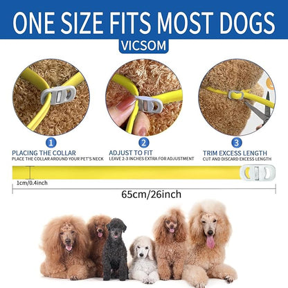 4 Pack Flea Collar for Dogs, Dog Flea and Tick Collar 8 Months Flea and Tick Prevention for Dog, Waterproof Adjustable Puppy Collar Natural Tick and Flea Collars for Small Medium Large Dogs, Yellow