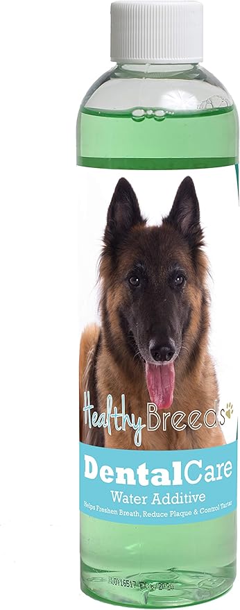 Healthy Breeds Dog Dental Care Water Additive for Belgian Tervuren - Helps Freshen Breath, Reduce Plaque & Control Tartar - Mint Flavor - 8 oz
