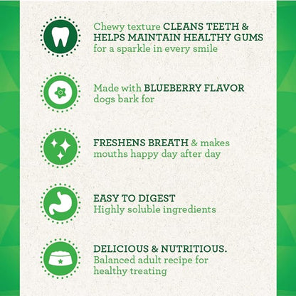 Greenies Large Natural Dental Care Dog Treats Blueberry Flavor, 12 oz. Pack (12 Treats)