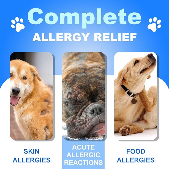 Dog Allergy Relief Chews, Itch Relief and Probiotics for Dogs, Fish Oil Omega 3, Seasonal Allergies, Itchy Skin Relief, Anti Itch Treats, Immune Health Supplement (Chicken, 120 Chews)