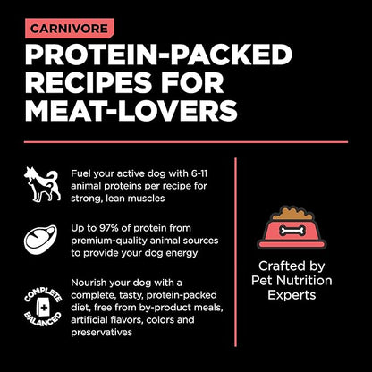 GO! SOLUTIONS Carnivore Protein Rich Dry Dog Food - Grain Free Salmon and Cod Recipe - Complete & Balanced Nutrition for All Life Stages, 3.5 lbs