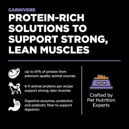GO! SOLUTIONS Carnivore Grain Free Dog Food for Senior Dogs, 12 lb – Chicken, Turkey + Duck Recipe – Protein Rich Dry Dog Food – Complete + Balanced Nutrition for Senior Dogs