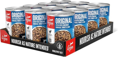 ORIJEN Original Stew Recipe with Chicken, Turkey & Eggs Wet Dog Food, WholePrey Ingredients, 12.8oz (Case of 12)