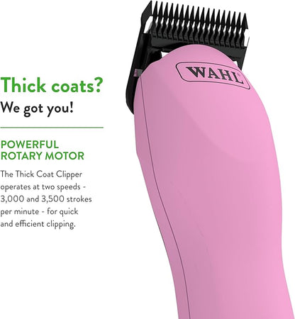 WAHL Professional Animal Thick Coat Pet Clipper & Dog Clipper (#9787-300) - Dog Hair Remover - Grooming Clippers for Dog, Cat & Pets - for Thick Haired Dogs & Pets - 2 Speeds - Pink
