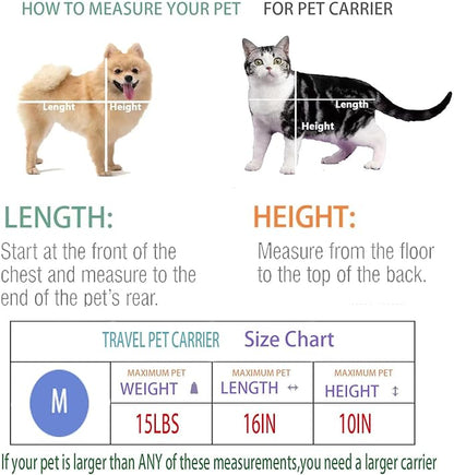 Cat Carrier Dog Carrier Pet Carrier Cat Bags for Small Medium Cats Dogs Puppies of 15 Lbs,of Airline Approved Small Dog Bag Soft Sided,Collapsible Travel Puppy Carrier (Medium, Grey)
