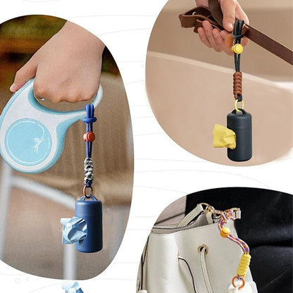 A&H ZIER Poop Bags Holder with Portable Colorful Lanyard, Soft-touch Dog Poop Bags Dispenser Dog Waste Bags, Compatible with any Dog Walking Accessories
