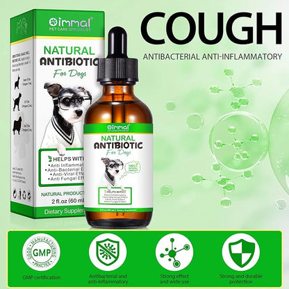 Antibiotics for Dogs, Natural Dog Antibiotics Supports Dog Allergy and Itch Relief, Dog Supplies Antibiotics, Dog Multivitamin for Pets, Bacon Flavor - 60ml x 2