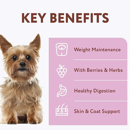 OPtimeal Grain-Free Dog Food - Proudly Ukrainian - Non-Grain Dog Food Dry Recipe, Dry Dog Food to Support Healthy Weight Maintenance - Toy Breeds (3.3 lbs, Lamb & Veggies)