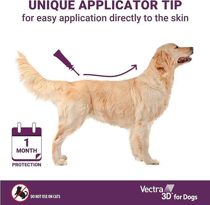 Vectra 3D for Dogs Flea, Tick & Mosquito Treatment & Prevention for Extra Large Dogs (over 95 lbs) , 3 month supply