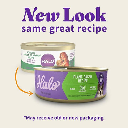 Halo Garden of Vegan Adult Wet Dog Food, Plant-Based, 5.5oz Can (Pack of 12)