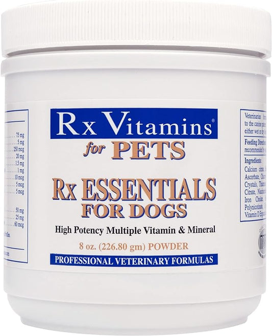Rx Vitamins Essentials for Dogs - Daily Dog Multivitamin Powder - with Blue Spirulina for Dogs, Kelp Powder, and Milk Thistle for Dogs - Complete Dog Vitamins and Essential Minerals - 8 oz