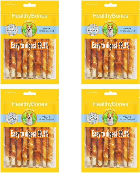 HealthyBones Chicken Breast Wrapped Natural Dog Treats for Cavalier King Charles Spaniel and Other Small Companion Dogs, 36 Count