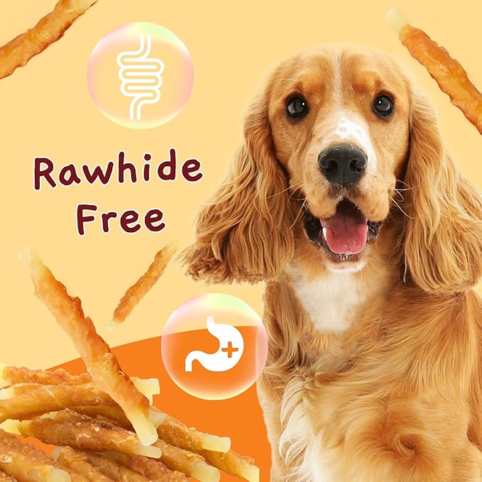 Jungle Calling Rawhide Free Healthy Treats for Dogs, Chicken Wrapped Cod Sticks Dog Treats, Soft Chewy Treats for Training Rewards, 10.6 oz (Chicken)