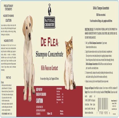 Natural Chemistry De Flea Concentrate Flea and Tick Shampoo, 1-Gallon