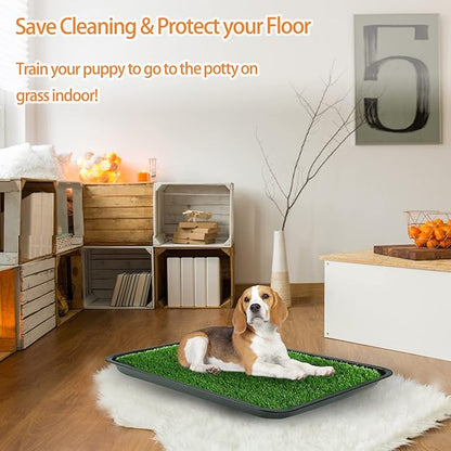Dog Grass Pad with Tray, Dog Potty Grass for Puppy Training, Artificial Fake Grass for Dogs to Pee on Indoor Outdoor