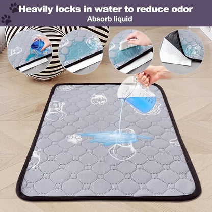 4 Pack Upgrade Washable Pee Pads for Dogs, Reusable Pee Pads for Dogs, Wee Wee Pads, Absorbent Puppy Pads Pet Training Pads, Waterproof Whelping Pads 18"x24" Dog Pee Pad