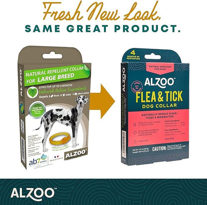Flea & Tick Dog Collar, Helps Repel Fleas, Ticks & Mosquitoes, 100% Plant-Based Active Ingredients, Phthalates and PVC Free, for Large Dogs: 40+ lbs, Pack of 3