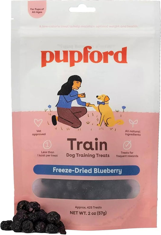 Pupford Freeze Dried Training Treats for Dogs & Puppies, 425+ One Ingredient Bites (Blueberry, 2 oz)