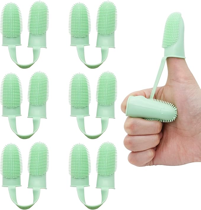 Dog Toothbrush Kit, 6Pack Dog Finger Toothbrush for Dog Teeth Cleaning&Dog Dental Care, Cat Toothbrush Dog Tooth Brush Puppy Toothbrush Pet Toothbrush (Blue (6-Pack))