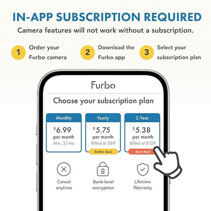 Furbo 360° Dog Camera + Nanny Bundle: Home Security & Dog Safety Alerts, Rotating Pet Treat Dispenser Camera with Speaker, Smart Home Indoor Cam w Phone App (Additional Subscription Required at Setup)