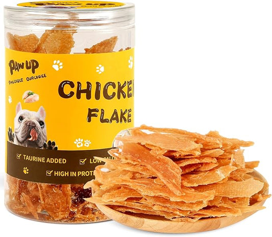 Chicken Jerky Crisp Flakes for Dog Treats, 1% Taurine Added, 6oz (170g), Chip Jerky, High Protein Chicken Dog Training Rewards, Rawhide-Free, Gluten-Free, and Grain-Free