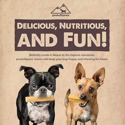 peakNpaws Himalayan Yak Cheese Dog Treats - Natural Chews for Aggressive Chewers - Grain-Free, Easily Digestible, Promoting Oral Health (3 Chews/24 oz Jumbo Size)