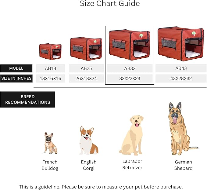 Go Pet Club 32" Soft Collapsible Dog Crate, Portable Pet Carrier, Thick Padded Pet Travel Crate for Indoor & Outdoor, Foldable Kennel Cage with Durable Mesh Windows, Brown