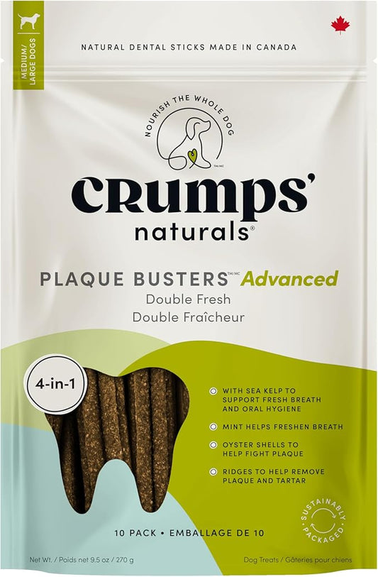 Crumps' Naturals Plaque Busters Advanced - Double Fresh Dental Sticks 9.5oz