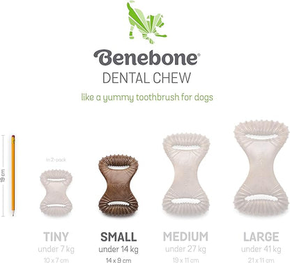 Benebone Dental Durable Dog Chew Toy for Aggressive Chewers, Real Chicken, Made in USA, Small