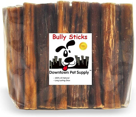 Downtown Pet Supply - Bully Sticks for Dogs - Dog Dental Treats & Rawhide-Free Dog Chews - Dog Treats with Protein, Vitamins & Minerals- Natural Beef Sticks - 4-5 in - 2 lbs
