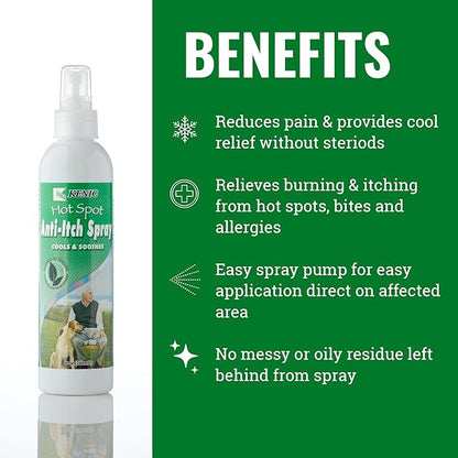 Ultra Cooling Hot Spot and Anti-Itch Pet Spray for Dogs, Made in USA