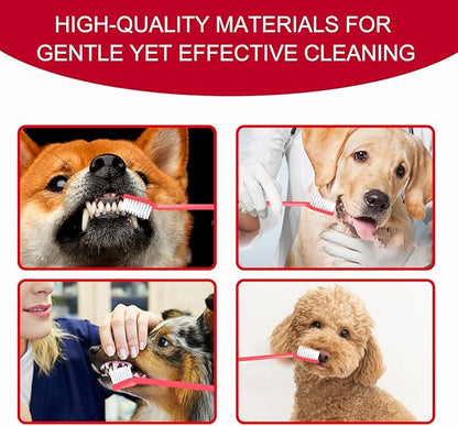 VibrantPet Toothbrush Set - 8-Pack with Dual-Head Design, Transparent Tube Packaging for Convenient Storage and Travel | Enhance Pet Dental Care